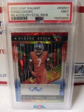 2022 LEAF VALIANT ROMEO DOUBS (RC) AUTOGRAGHED CRYSTAL REFRACTOR 5/5 PSA 9